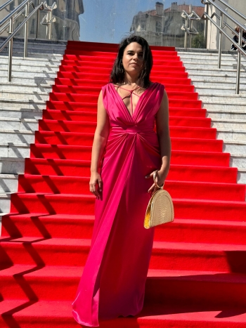 Alina Serban in Rome Dress