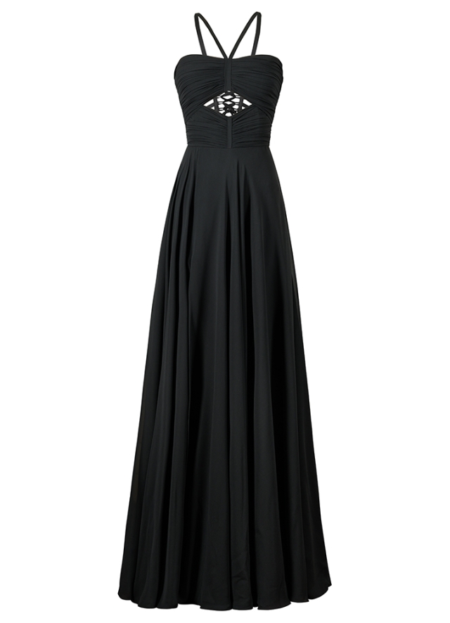 Rochie de seara din voal de matase naturala cu decupaje si drapaje Luxe 