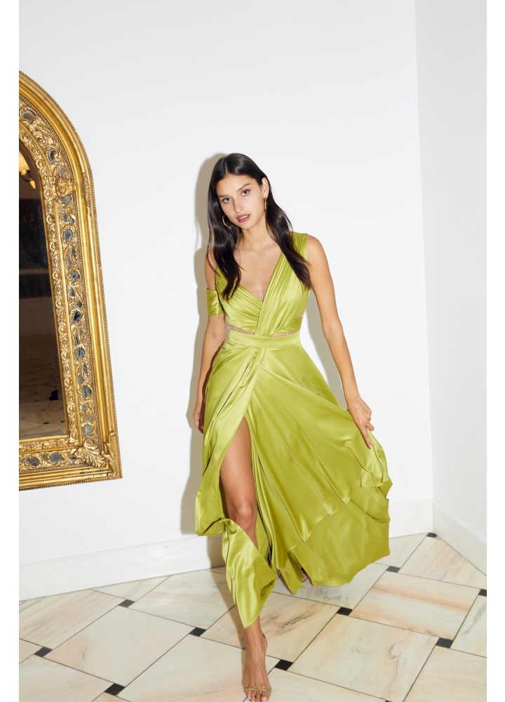 Trevi Dress Golden Lime