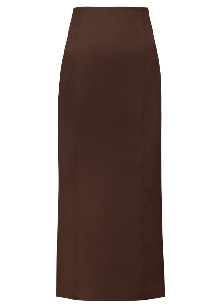 Fusta midi maro office tip creion Eloriah