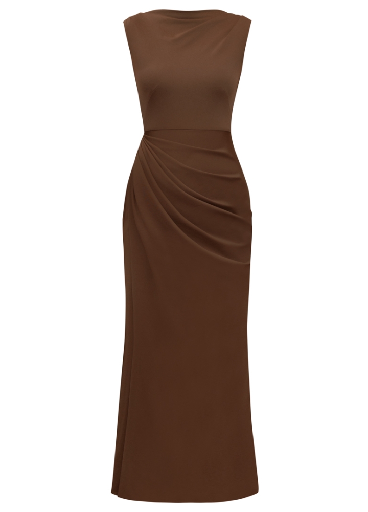 Whisper Dress Dark Brown