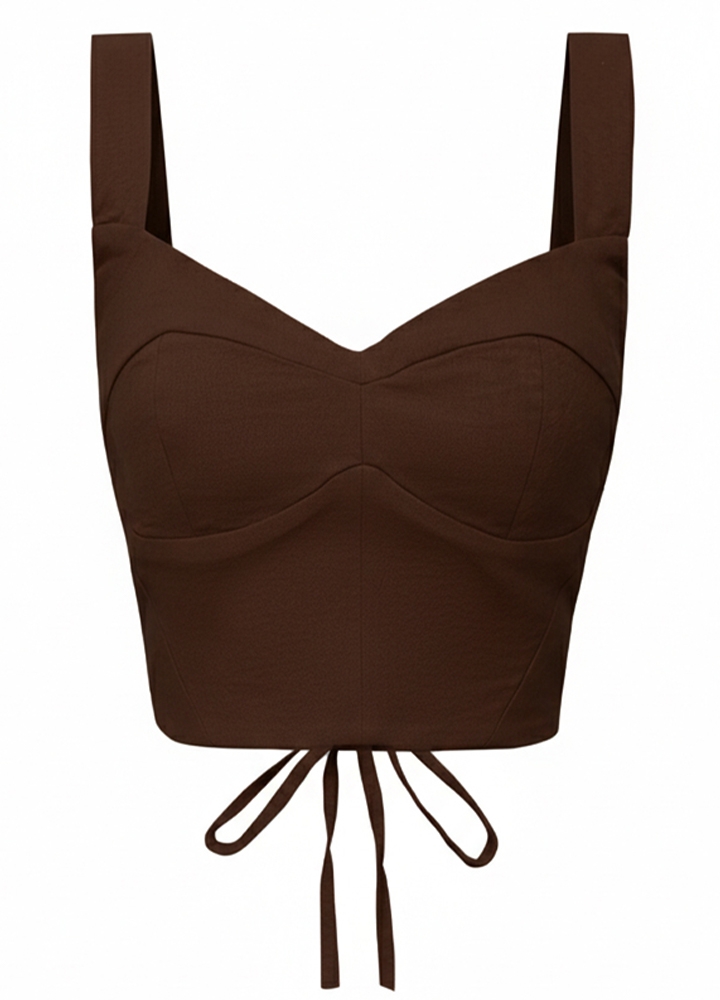 Corset maro din stofa Doha