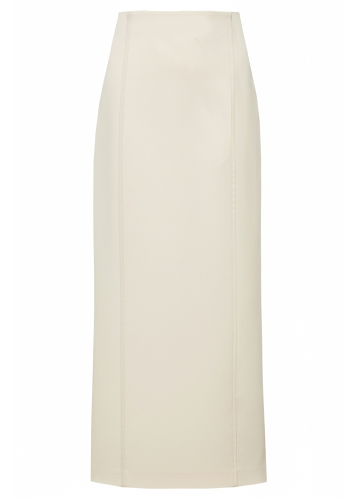 Fusta midi alb ivoire office tip creion Eloriah