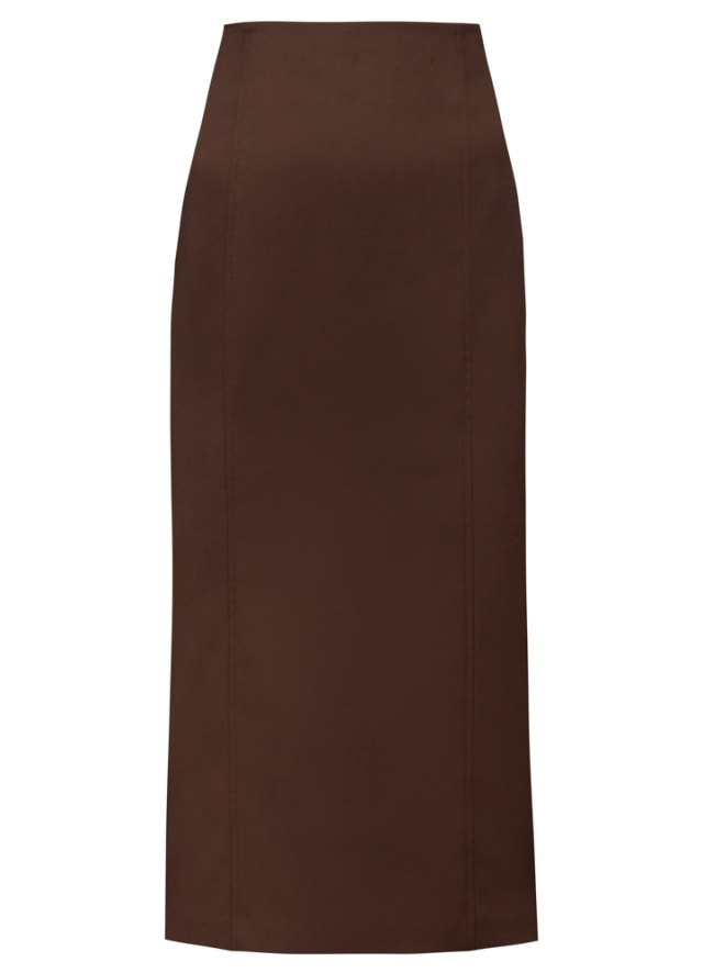 Fusta midi maro office tip creion Eloriah