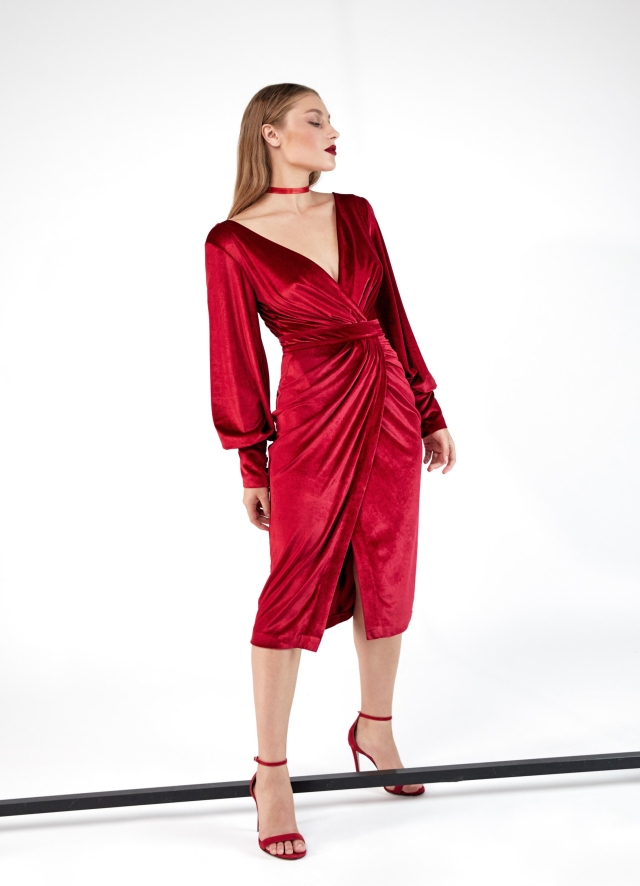 Hilton Dress Sapphire Red