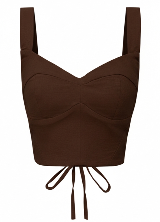 Corset maro din stofa Doha