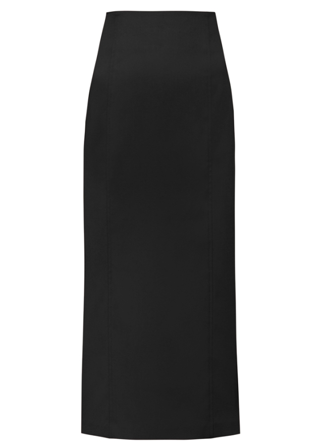 Fusta midi neagra office tip creion Eloriah