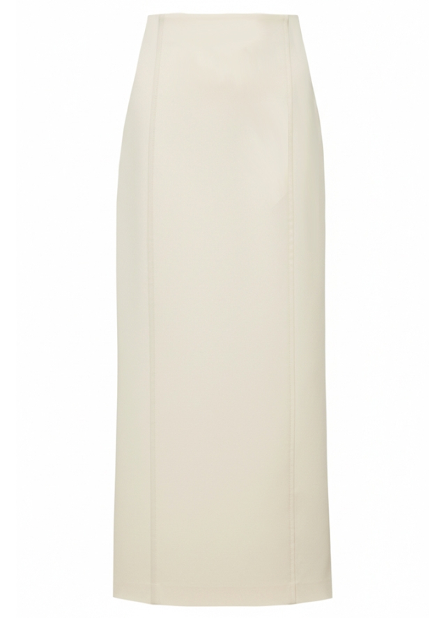 Fusta midi alb ivoire office tip creion Eloriah