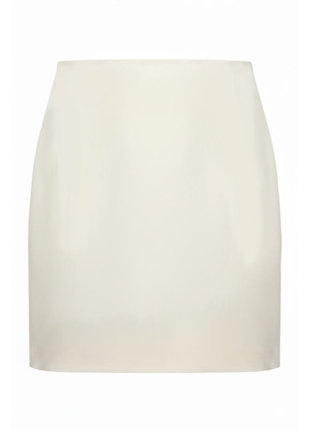 Fusta mini alb ivoire cu talie inalta Dahlia