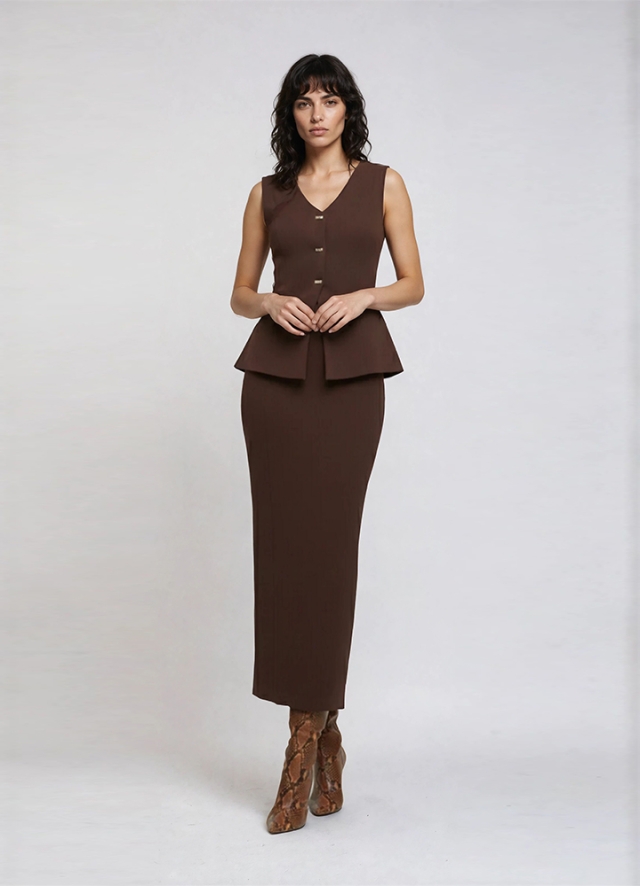 Neriah two-piece brown set