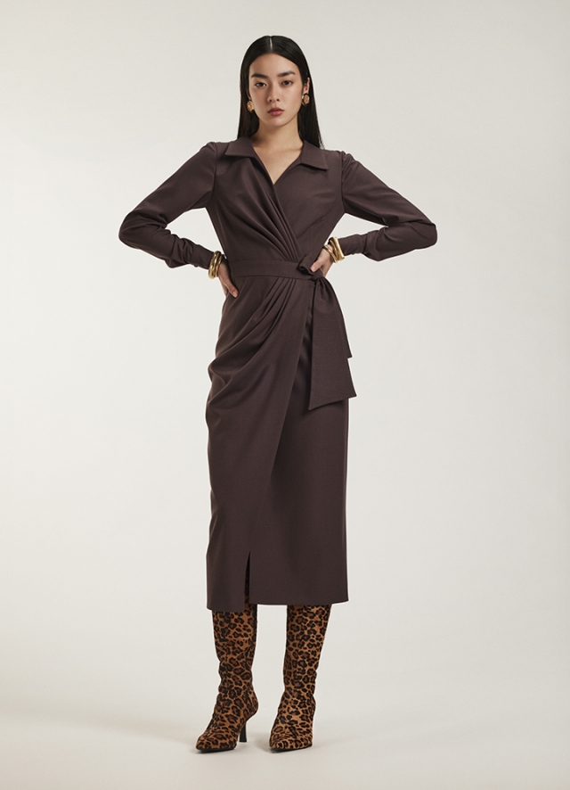 Margot Dress Purple Brown