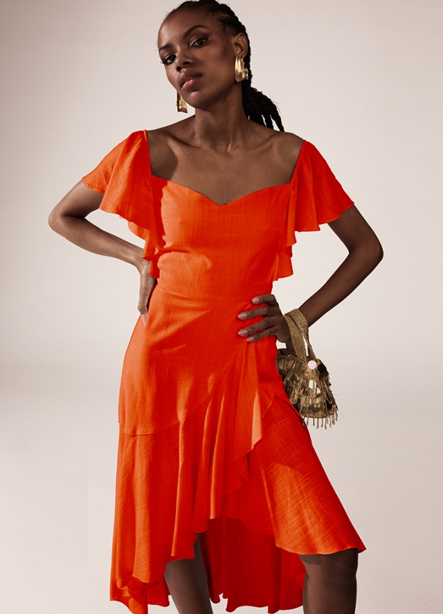 Thalia Dress Flame Orange