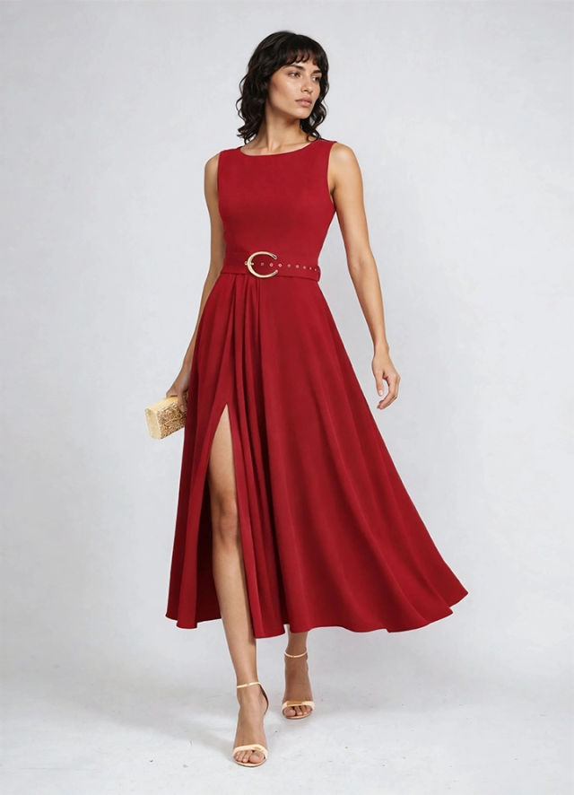 Vienna Dress Dark Red